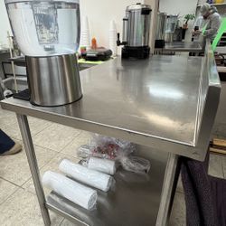 Wasserstrom 30x60x36in Table with 4in Backsplash