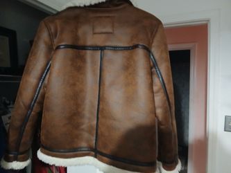 Brown Shearling Aviator Jacket.levi