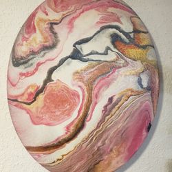 16 by 20 Unique Oval Paint Pour