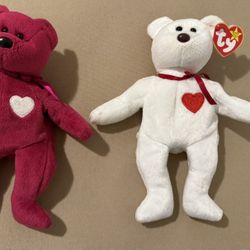 Ty Valentino And Valentina Beanie Babies 
