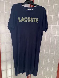 Lacoste Midi T-Shirt Dress in Blue IT 38 or US M