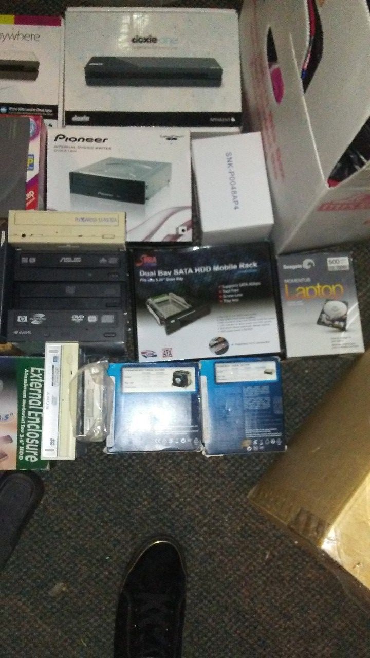 Computer, laptop, and tower parts, cables, and CD software programming etc...