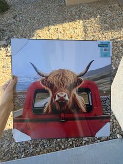 16 inch x 16 inch cow wall art home decor