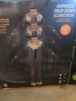 Animated Drop Down Scarecrow Halloween Decoration 8.2 Ft