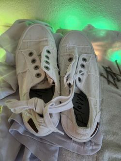 Blowfish White Canvas Low-Top Sneakers