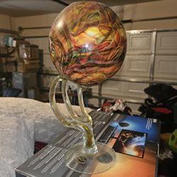 Beautiful Artistic Glass Center Table Or Desk Piece. 