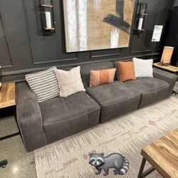 Allena Gunmetal 3 Pcs Modular Sectional Sofa Couch With İnterest Free Payment Options 