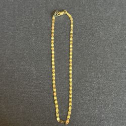 14K GOLD SOLID V-LINK  ANKLET 10 INCH 2.5MM