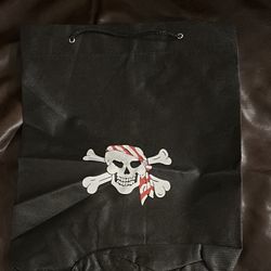 NEW Pirate Skull Black Drawstring Bag