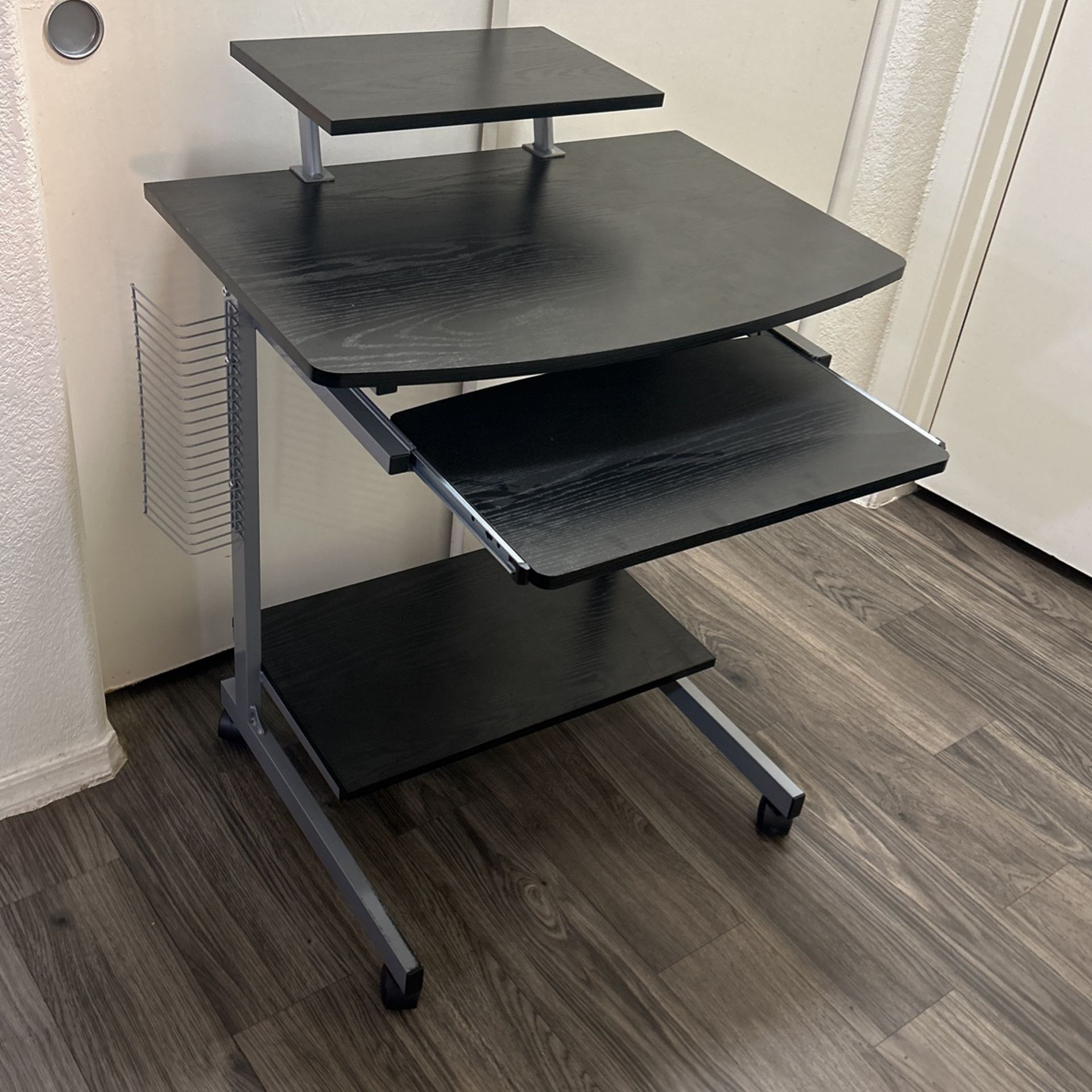 Desk/Compact Computer Cart With Storage Espresso