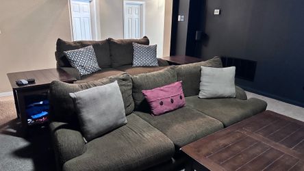 Brown Couch and Loveseat