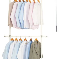 UBAN KING Adjustable Clothing Rack with 2-Tier Heavy Duty Closet Hanger Rod,Closet Organizer with 220 lb Load, Freestanding Garment Rack with 30" W x 