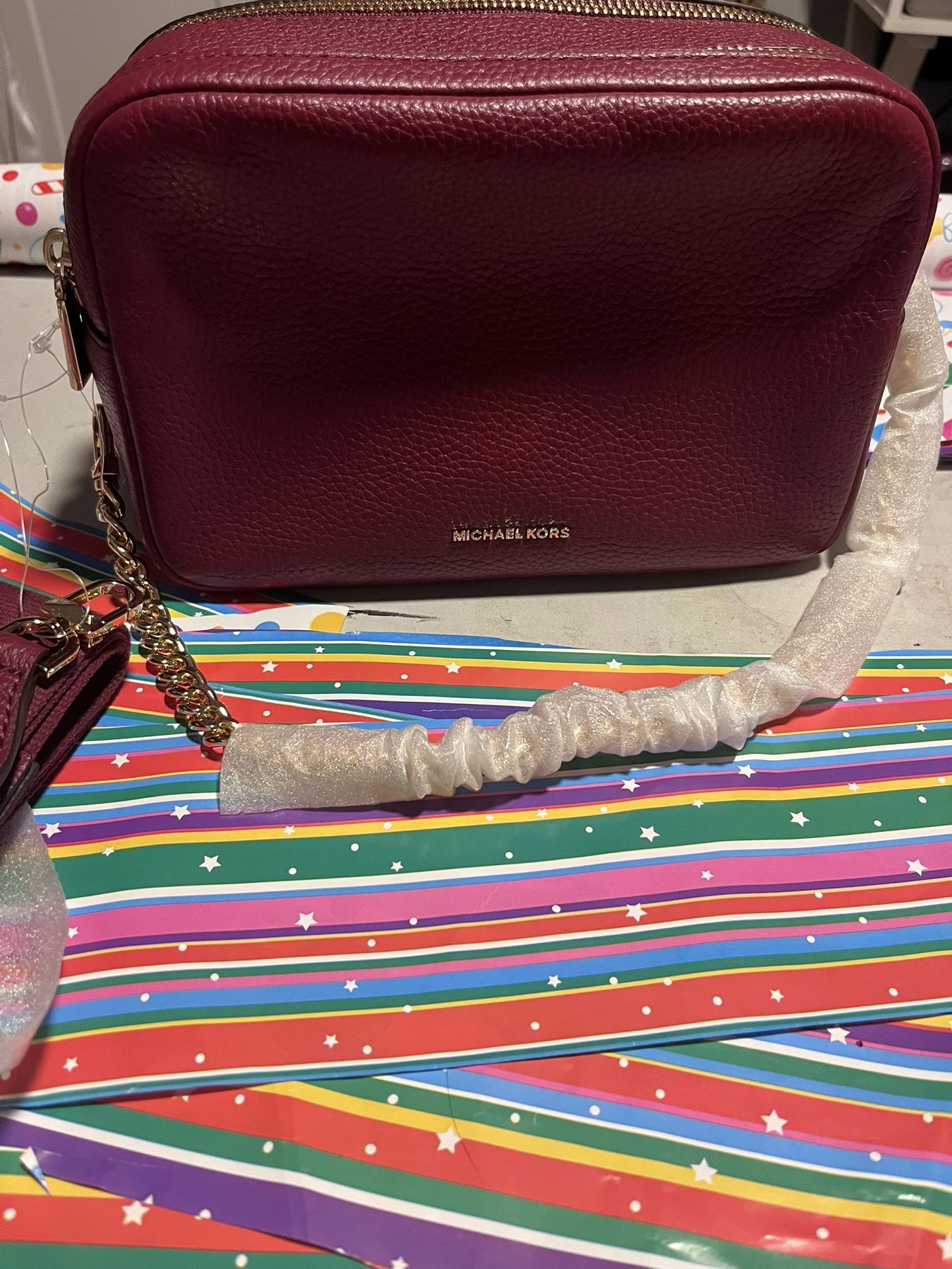 Michael Kors Burgundy Cross Body Bag