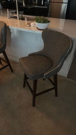 3 Grey high top chairs