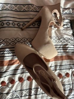 nude platform pumps