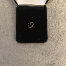 White Gold Heart Pendant 