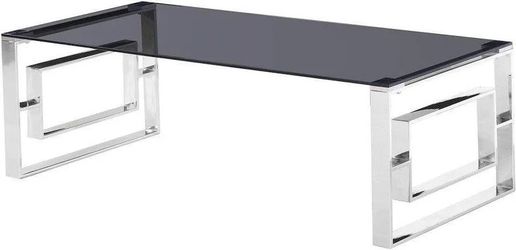 Stainless Steel Smoked Glass Coffee Table