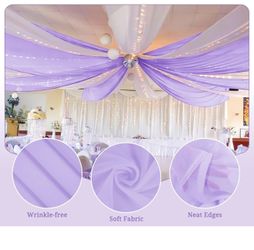 5ftx30ft Chiffon Fabric Arch Draping Curtains Sheer Drapery