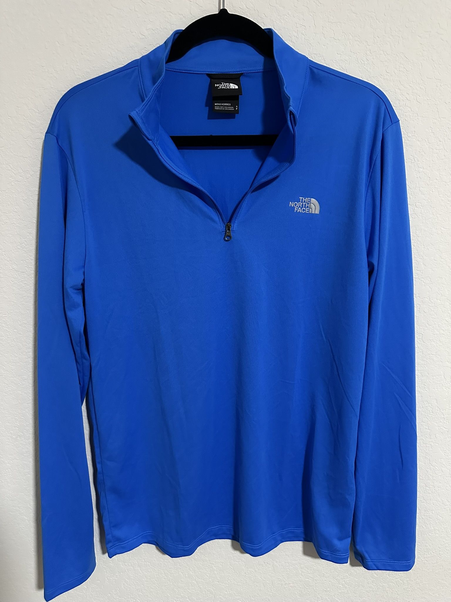 The North Face Men’s Small Blue Quarter Zip Pullover 100% Polyester Fleece