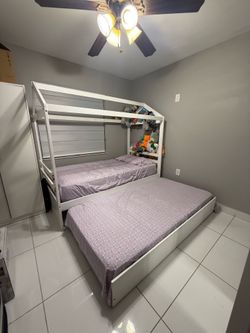Twin bed with mattresses