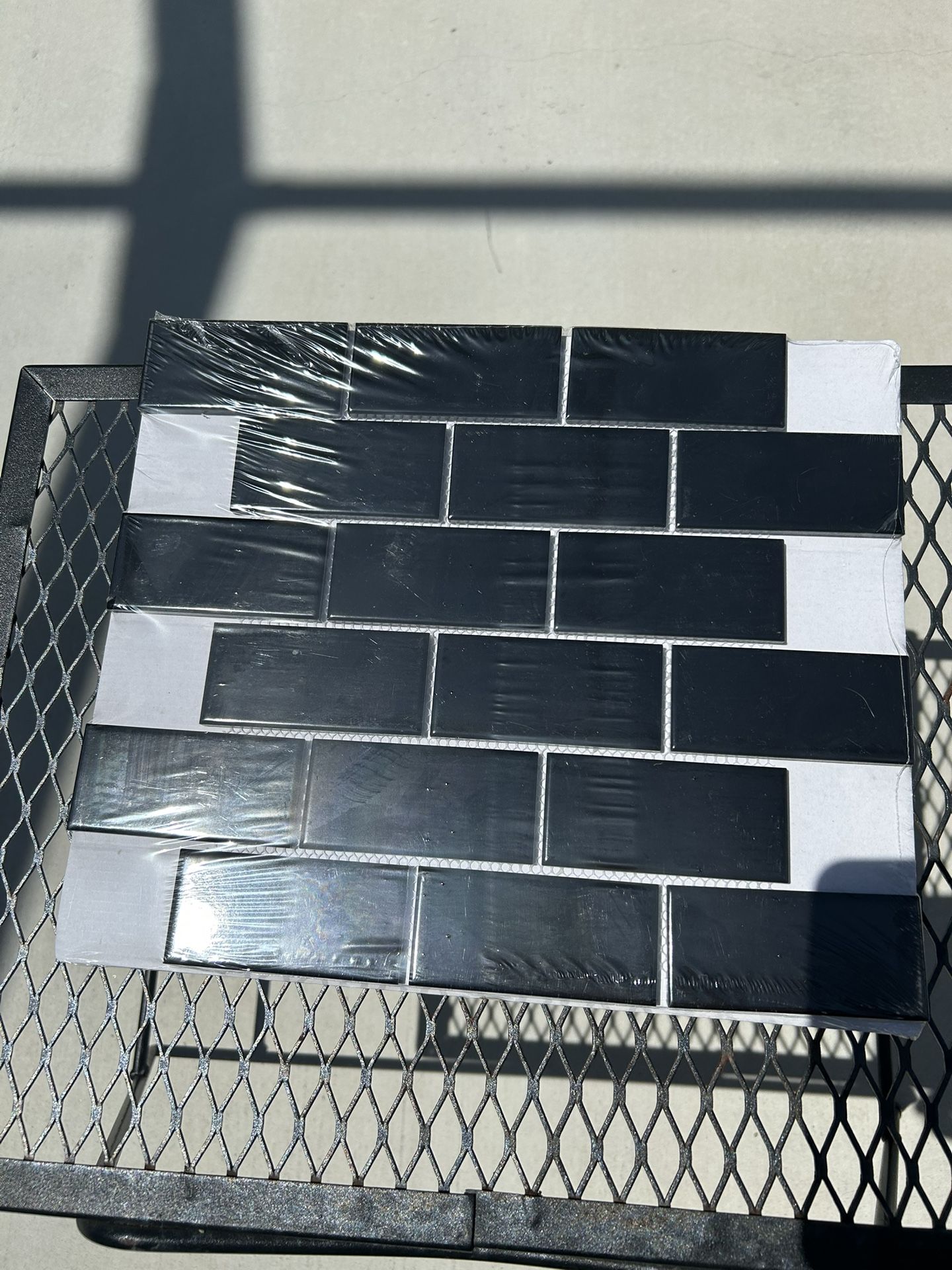2 in X 4 in Glossy Black Subway Tile