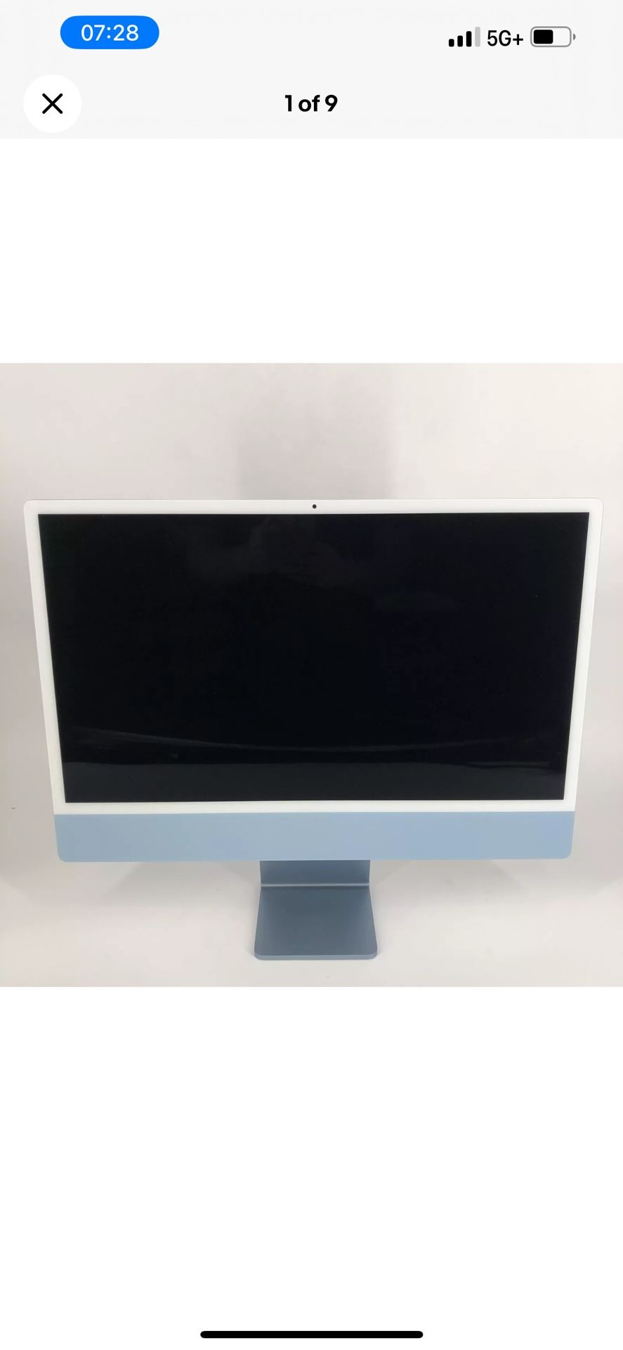 2021 Apple iMac 24" M1 3.2GHz 8GB RAM 256GB SSD Blue 