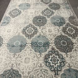 Boho Grey/Blue Area Rug