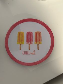 Thirstystone "Chill Out" Melamine Appetizer Plate – Summer Popsicle Pattern