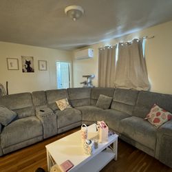 Gray Sectional Reclining Sofa