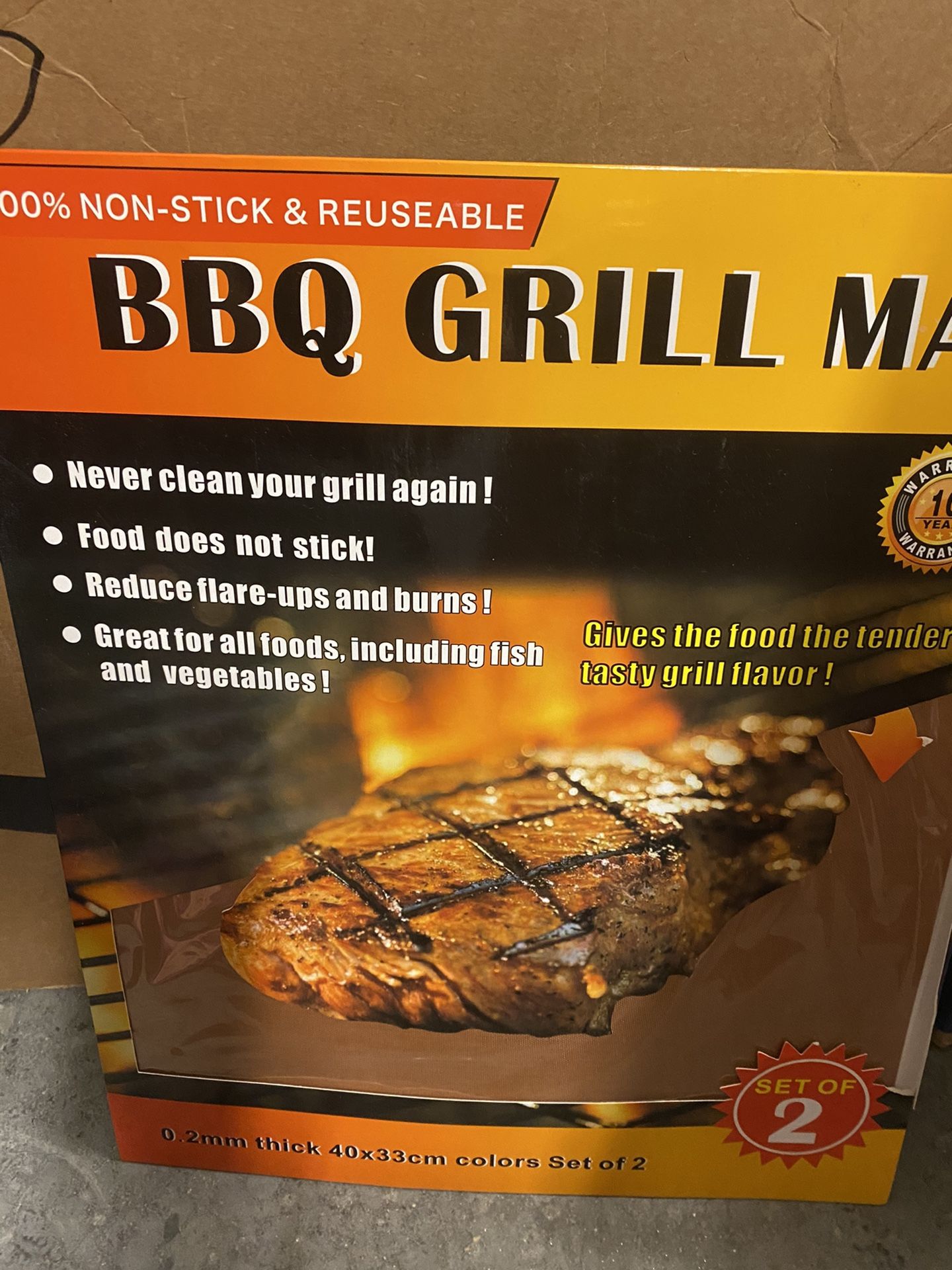 Grill Mat - Set of 2 Non-stick BBQ Grill Mats With Heat Resistant Dishwasher Safe For Gas Grill Charcoal,Reusable and Easy to Clean