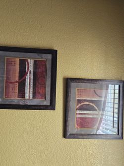 Pair Of Pictures 10.00 17x17 Inches 