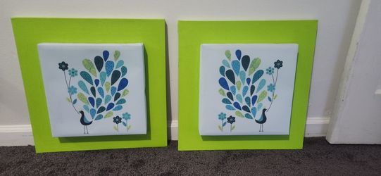 Peacock Nursery Canvas Art