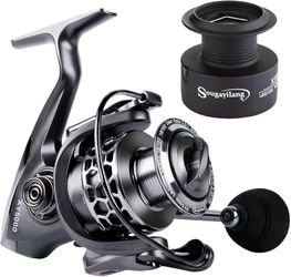 Fishing Reel 13+1BB Light Weight Ultra Smooth Aluminum Spinning Fishing Reel with Free Spare Graphite Spool