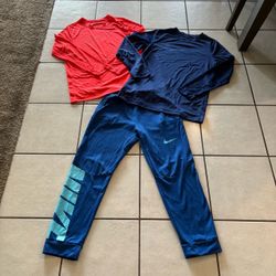 Youth XL Nike Dri-Fit Boys Activewear Bundle - 2 Long Sleeve Shirts & Pants