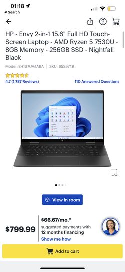 HP Envy X360 2-in-1 15-fh0013dx