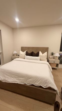 Living Spaces Wood Cal King Bed Frame