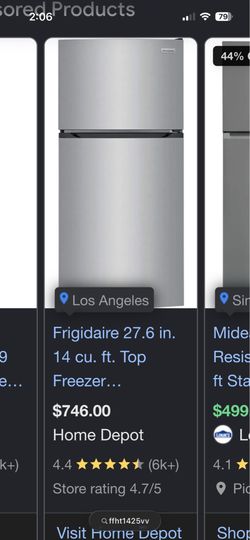 Frigidaire refrigerator with top freezer