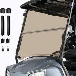 Golf Cart Foldable Windshield 3/16" (5MM) Thicken Only Fits 2004-Up Club Car Precedent with 1"x1" Strut Rail Front Folding Acrylic Windshield Replacem