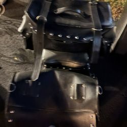 set of motorcycle saddlebags