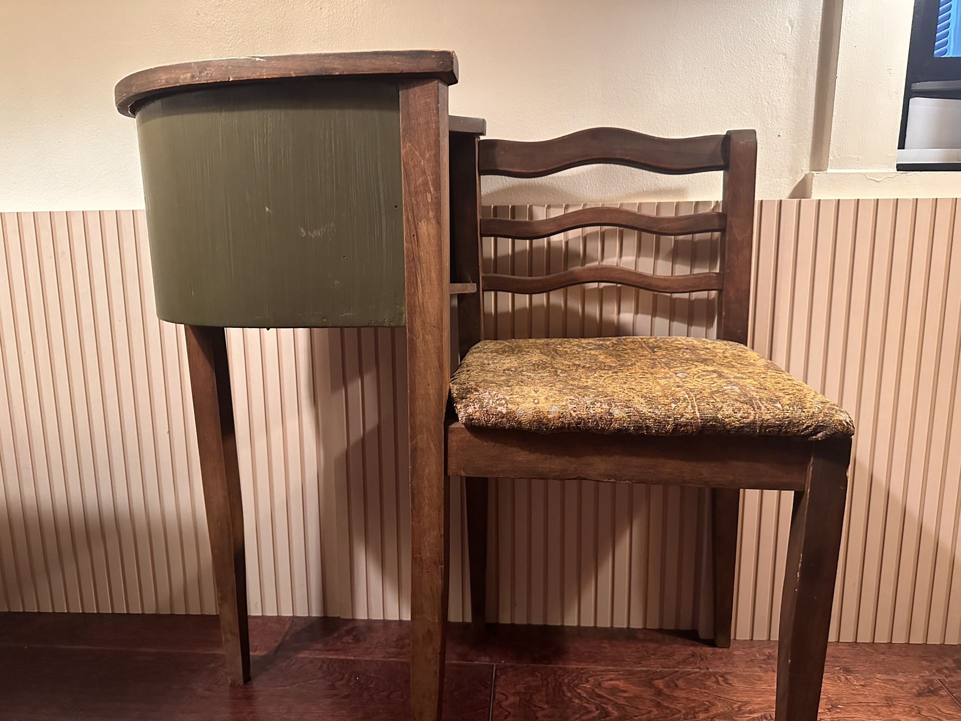 Vintage 1930-40s Mahogany Telephone Gossip Bench