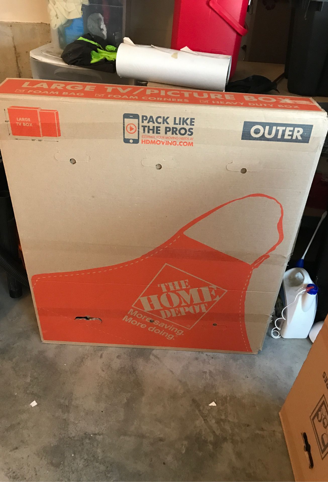 Moving box for TV, wall art, or mirror