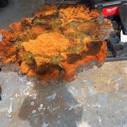 Tree Trunk Mineral Table