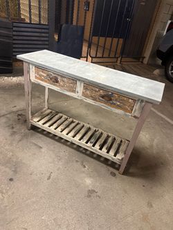 Rustic Wood Console Table 46 1/2 x 31 x 15 deep