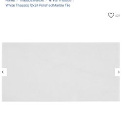 Porcelain White Marble Thassos Look Tiles. 12 X24