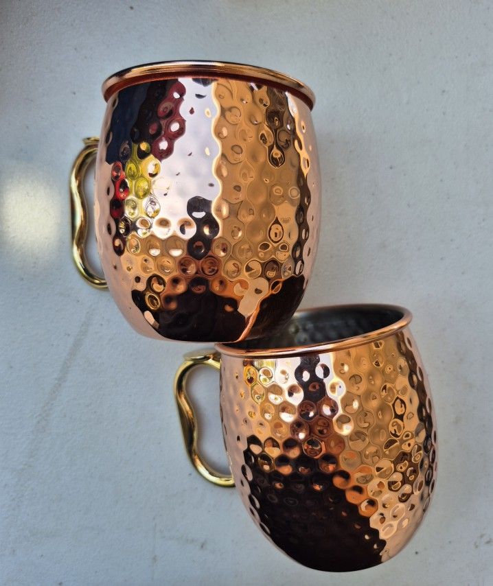OGGI Moscow Mule Mugs Pair Copper/ Stainless Steel
