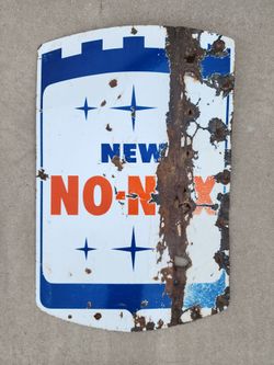 Gulf No-Nox Gas Pump Plate Sign Original Porcelain Signage Petroliana