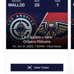 Clippers Vs. Pelicans (4) Tickets
