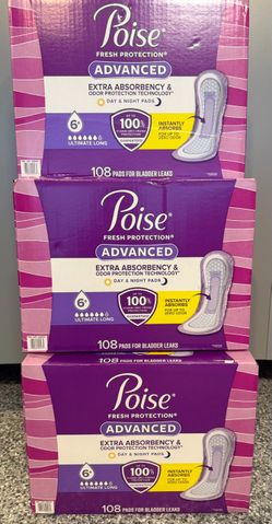 Poise Advanced Day & Night Pads 108-Count