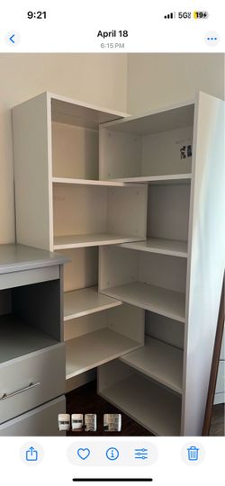 White Corner Bookshelf Unit