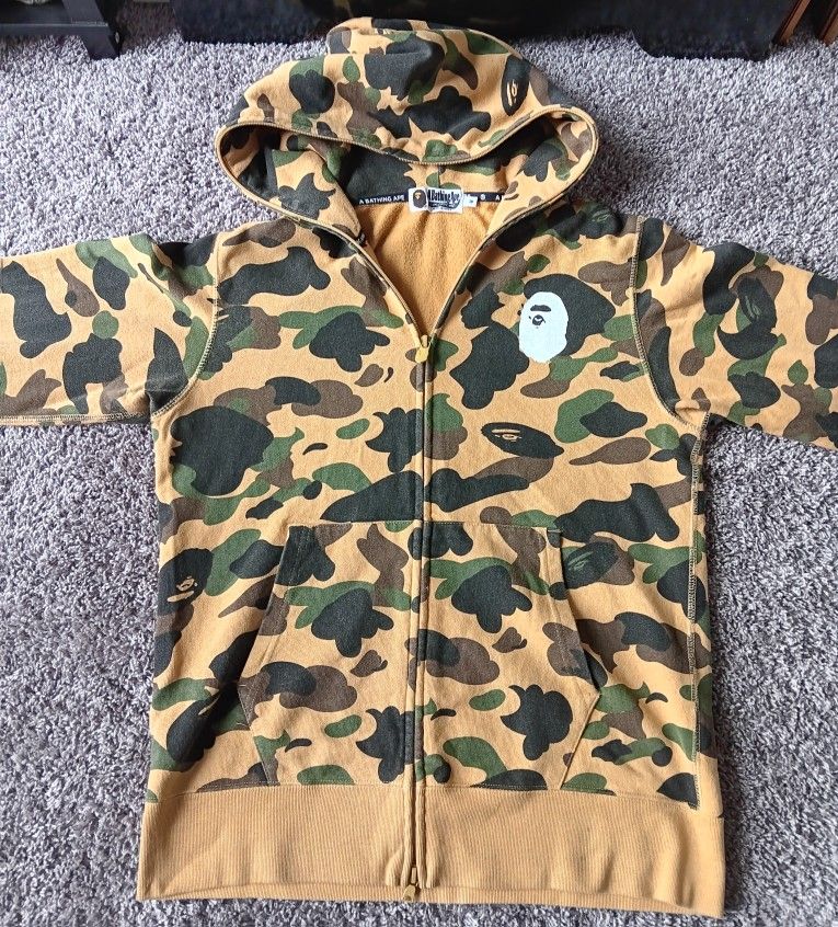 A Bathing Ape (BAPE) BAPE 1st. Camo Full Zip Cotton All Over Print Hoodie
